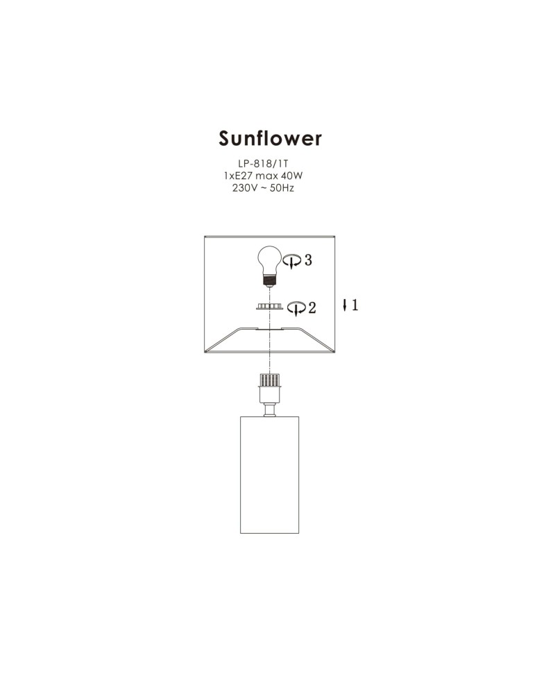 Light Prestige Sunflower biurkowa czarna 1xE27 LP-818/1T BK Light Prestige Sunflower biurkowa czarna 1xE27 LP-818/1T BK