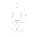 Żyrandole 6 punktowe - Light Prestige Glamour 6 wisząca 6xE14 LP-979/6P - product 3