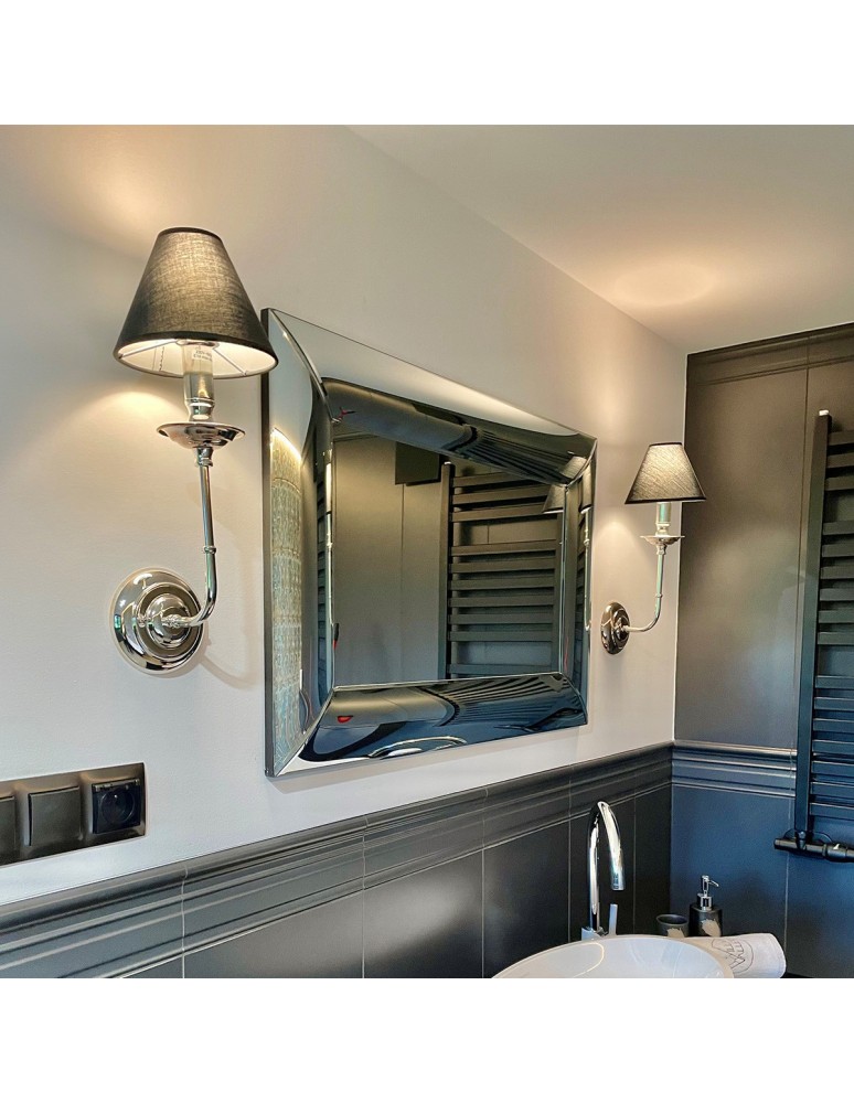 Light Prestige Glamour Kinkiet E14 1x40W srebrny/czarny LP-979/1W Light Prestige Glamour Kinkiet E14 1x40W srebrny/czarny LP-979/1W