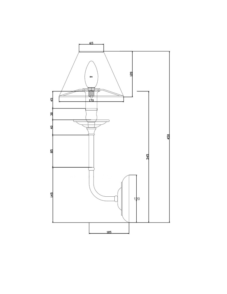 Light Prestige Glamour Kinkiet E14 1x40W srebrny/czarny LP-979/1W Light Prestige Glamour Kinkiet E14 1x40W srebrny/czarny LP-979/1W