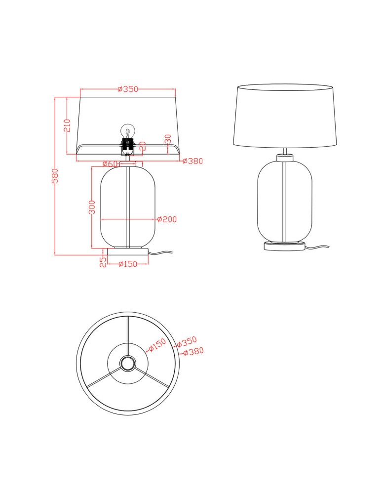 Light Prestige Amur lampa stołowa transparentna 1xE27 LP-919/1T transparent Light Prestige Amur lampa stołowa transparentna 1xE27 LP-919/1T transparent