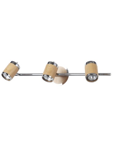 Light Prestige Alba 3 kinkiet GU10 chrom, drewno LP-774/3W