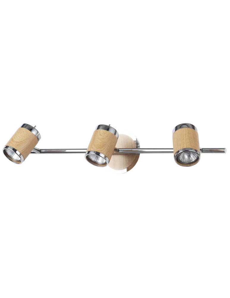 Light Prestige Alba 3 kinkiet GU10 chrom, drewno LP-774/3W Light Prestige Alba 3 kinkiet GU10 chrom, drewno LP-774/3W
