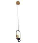 Lampy wiszące - Light Prestige Bovino 1 wiszaca GU10 czarny/ brązowy LP-1111/1P - product 1