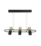 Lampy wiszące - Light Prestige Bovino 3 wiszaca GU10 czarny/ brązowy LP-1111/3P - product 1