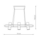 Lampy wiszące - Light Prestige Bovino 3 wiszaca GU10 czarny/ brązowy LP-1111/3P - product 3