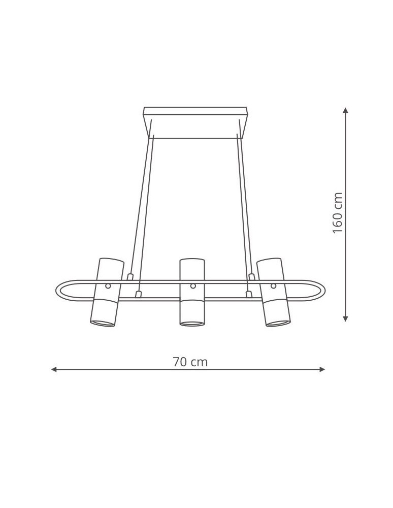 Lampy wiszące - Light Prestige Bovino 3 wiszaca GU10 czarny/ brązowy LP-1111/3P - product kolory-swiatla.pl 3