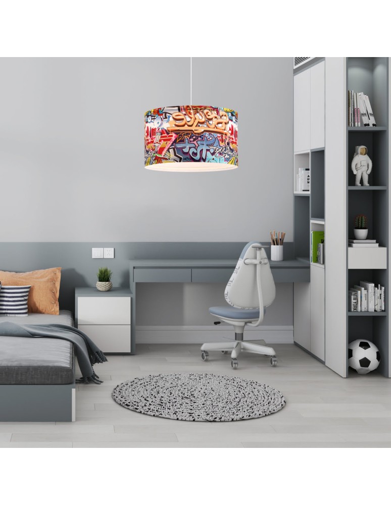 Light Prestige Lampa wisząca Graffiti Style LP-077/1P xE14 Multikolor/biała Light Prestige Lampa wisząca Graffiti Style LP-077/1P xE14 Multikolor/biała