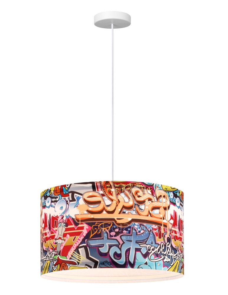 Light Prestige Lampa wisząca Graffiti Style LP-077/1P xE14 Multikolor/biała Light Prestige Lampa wisząca Graffiti Style LP-077/1P xE14 Multikolor/biała