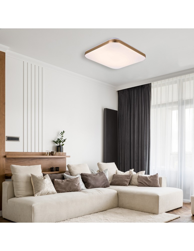 Light Prestige Babilon plafon kwadratowy średni 4000K złoty xLED LP-335/1C M 4GD square Light Prestige Babilon plafon kwadratowy średni 4000K złoty xLED LP-335/1C M 4GD square