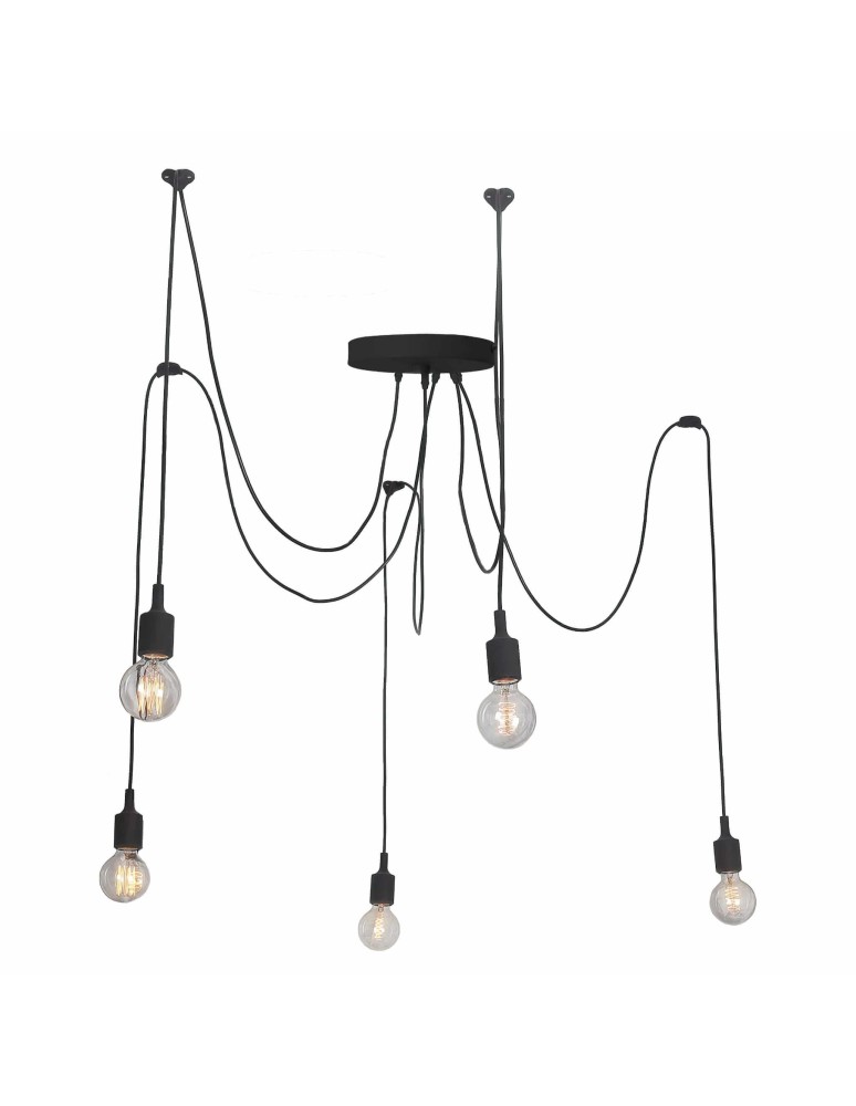 Light Prestige Lampa wisząca Solesto 5xE27 czarna LP-90082/5P