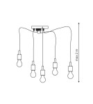 Lampy wiszące pająki - Light Prestige Lampa wisząca Solesto 5xE27 czarna LP-90082/5P - product 4