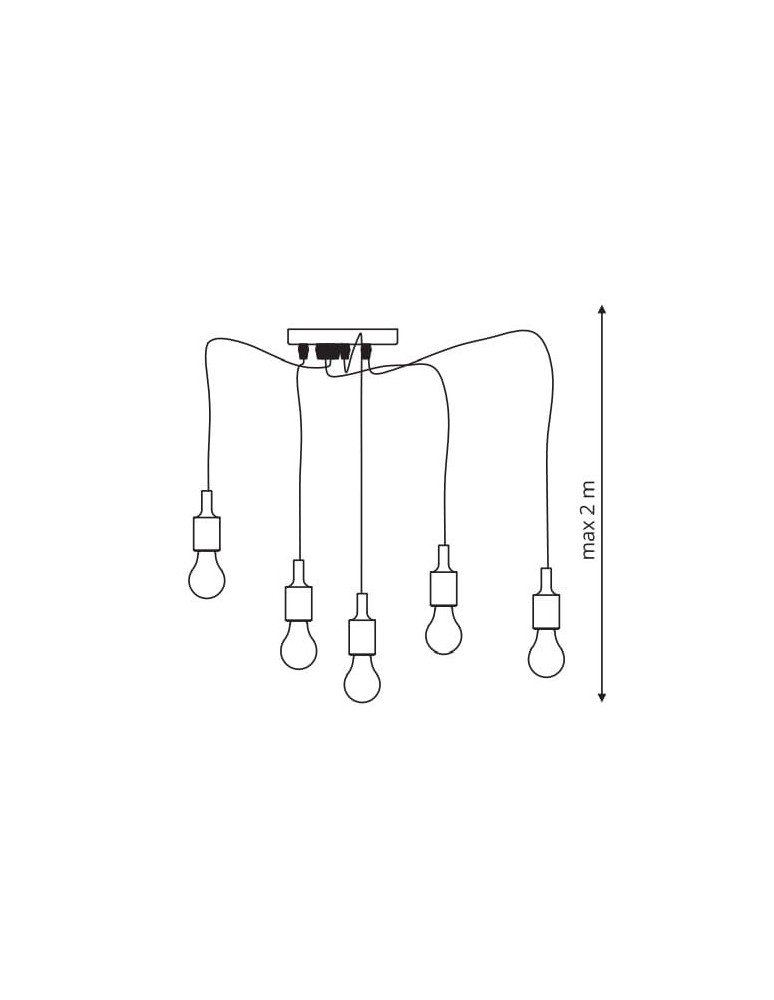 Light Prestige Lampa wisząca Solesto 5xE27 czarna LP-90082/5P