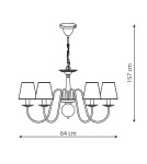 Żyrandole z abażurem - Light Prestige Werona 6 wisząca E14 czarny, biały LP-88439/6P - product 3