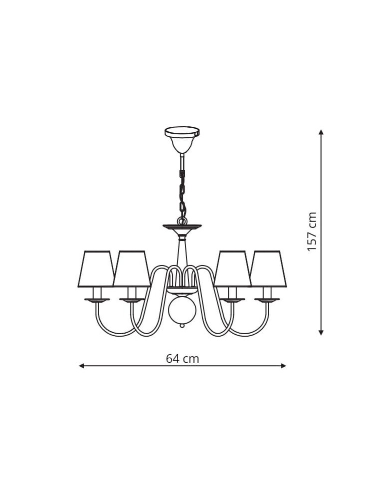 Żyrandole z abażurem - Light Prestige Werona 6 wisząca E14 czarny, biały LP-88439/6P - product kolory-swiatla.pl 3