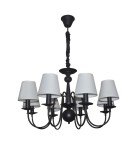 Żyrandole z abażurem - Light Prestige Werona 8 wisząca E14 czarny, biały LP-88439/8P - product 1