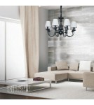 Żyrandole z abażurem - Light Prestige Werona 8 wisząca E14 czarny, biały LP-88439/8P - product 2