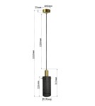 Lampy wiszące pojedyncze - Light Prestige Lampa wisząca Tirana 1xE27 czarna LP-945/1P BK - product 5