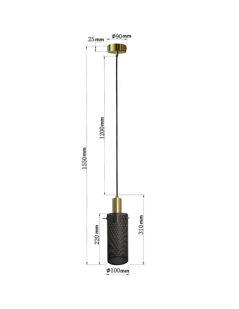 Light Prestige Lampa wisząca Tirana 1xE27 czarna LP-945/1P BK