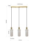 Light Prestige Lampa wisząca Tirana 3xE27 linia biała LP-945/3L WH Light Prestige Lampa wisząca Tirana 3xE27 linia biała LP-945/3L WH