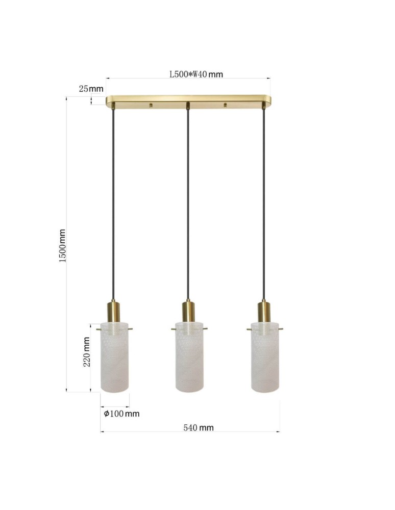 Light Prestige Lampa wisząca Tirana 3xE27 linia biała LP-945/3L WH Light Prestige Lampa wisząca Tirana 3xE27 linia biała LP-945/3L WH