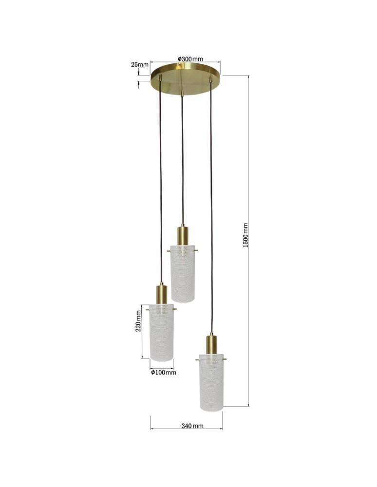 Light Prestige Lampa wisząca Tirana 3xE27 biała LP-945/3P WH Light Prestige Lampa wisząca Tirana 3xE27 biała LP-945/3P WH