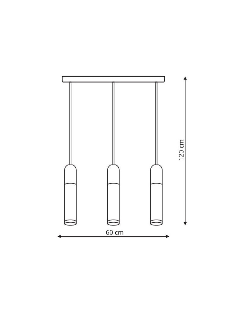Light Prestige Fano 3 wiszaca LED czarny / biały LP-8012/3P