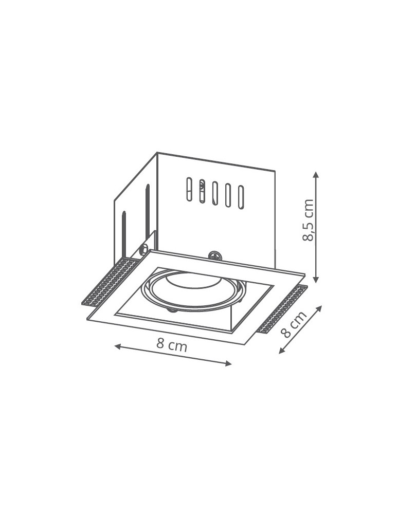Lampy podtynkowe kwadratowe - Light Prestige Oczko Merano 1xGU10 podtynkowe z ramką LP-2790/1RS WH frame - product kolory-swiatla.pl 2
