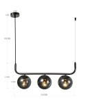 Lampy wiszące kule - Light Prestige Lampa wisząca Alisa grafitowa 3xE14 LP-005/3L grafit - product 9