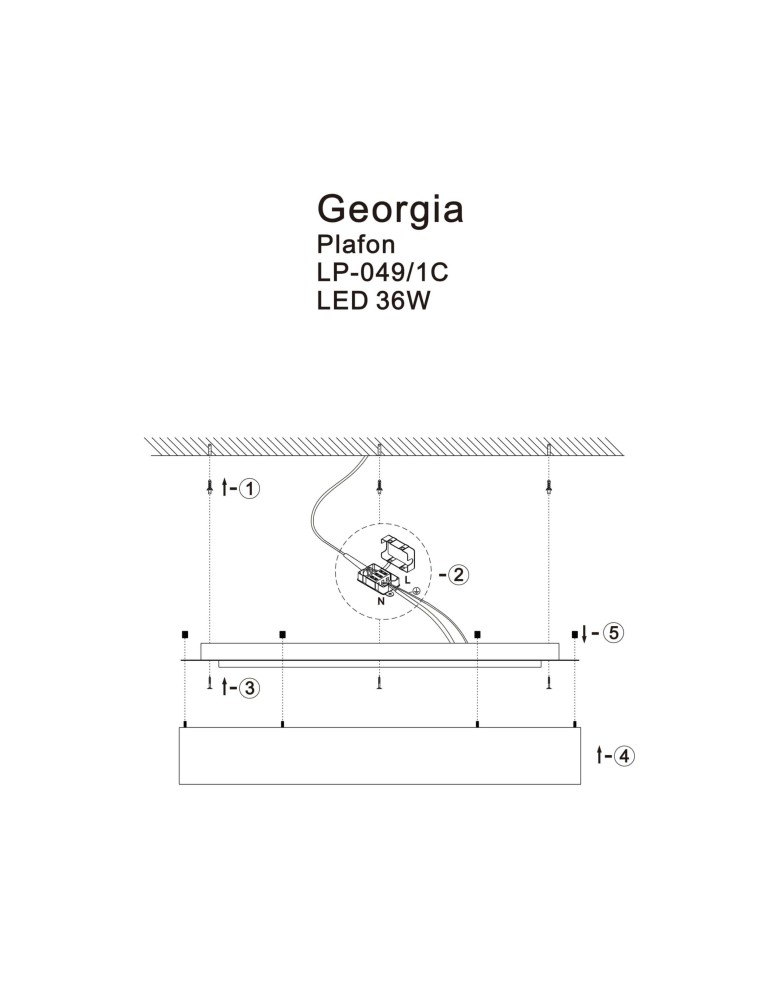 Light Prestige Georgia plafon czarny LED czarny LP-049/1C BK Light Prestige Georgia plafon czarny LED czarny LP-049/1C BK