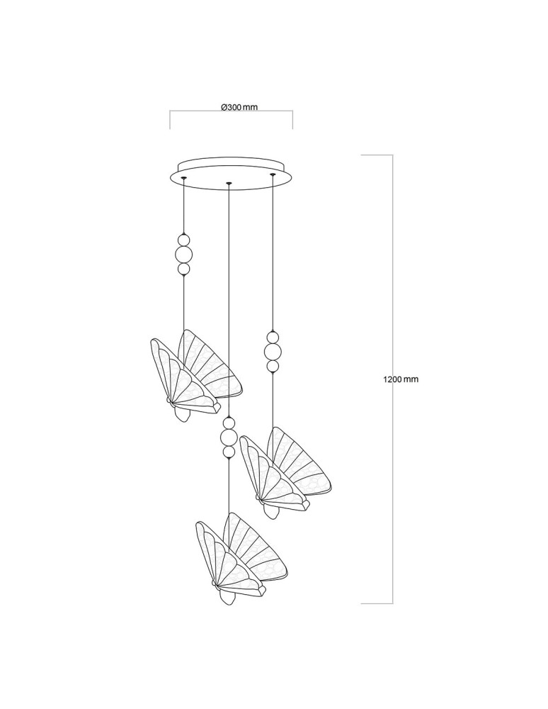 Light Prestige Lampa wisząca Mariposa 3xLED CCT LP-1715/3P
