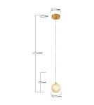 Lampy wiszące kule - Light Prestige Lampa wisząca Diamond 1 1xLED CCT złota LP-2202/1P GD - product 8