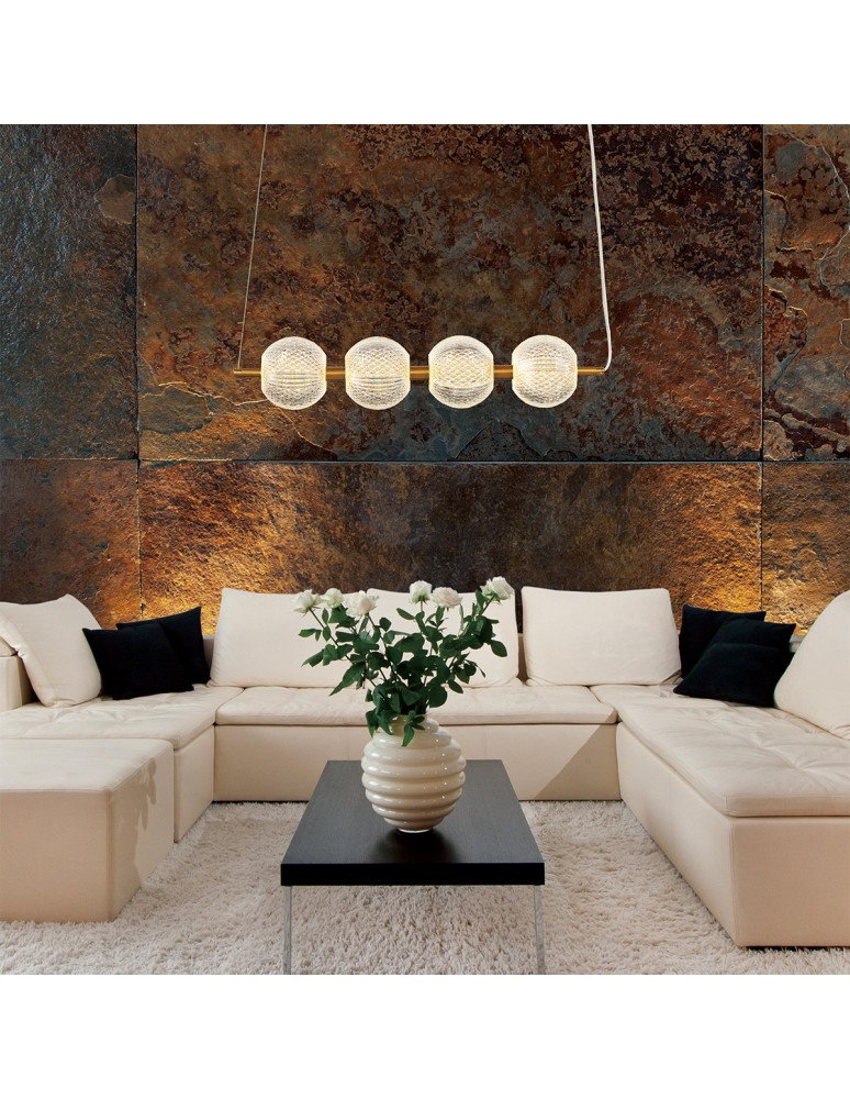 Light Prestige Lampa wisząca Diamond 4 4xLED CCT złota LP-2202/4L GD