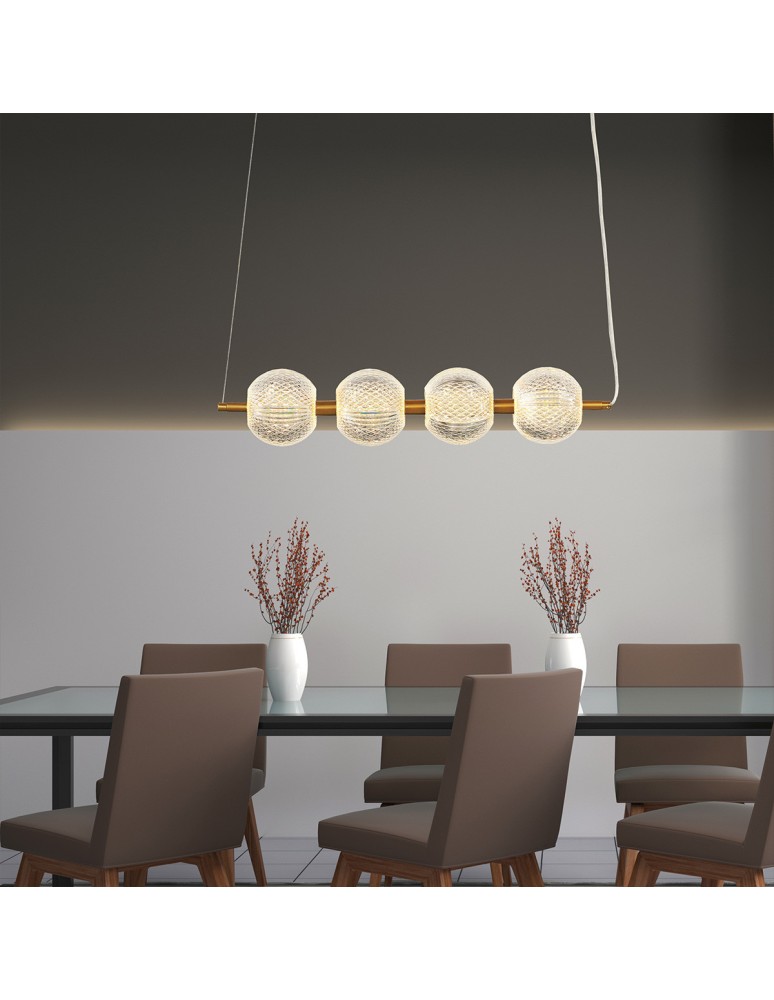 Light Prestige Lampa wisząca Diamond 4 4xLED CCT złota LP-2202/4L GD