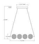 Lampy wiszące nad wyspę - Light Prestige Lampa wisząca Diamond 4 4xLED CCT złota LP-2202/4L GD - product 11