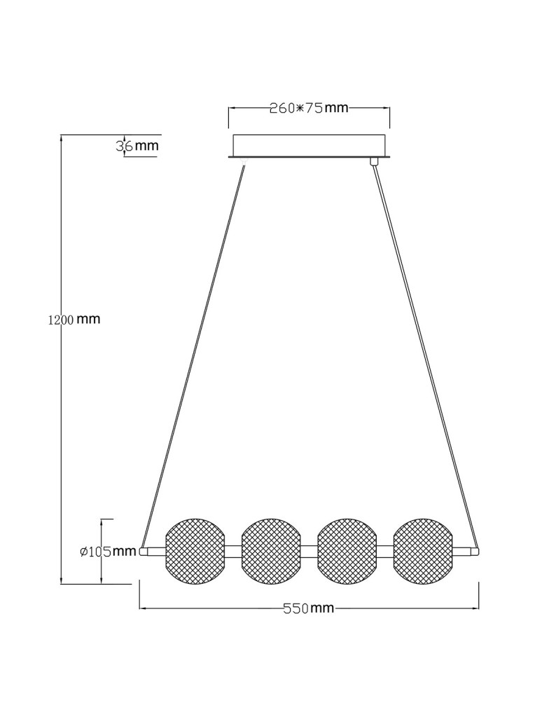 Light Prestige Lampa wisząca Diamond 4 4xLED CCT złota LP-2202/4L GD