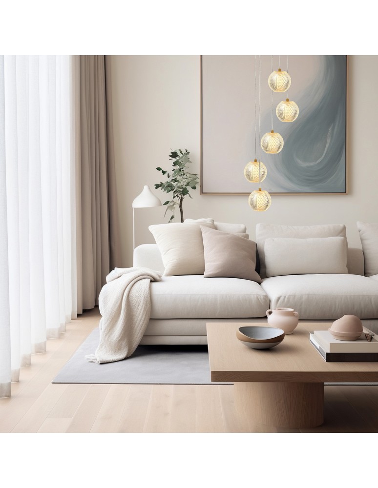 Light Prestige Lampa wisząca Diamond 5 5xLED CCT złota LP-2202/5P GD