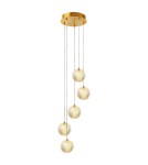 Lampy wiszące 5 punktowe - Light Prestige Lampa wisząca Diamond 5 5xLED CCT złota LP-2202/5P GD - product 6