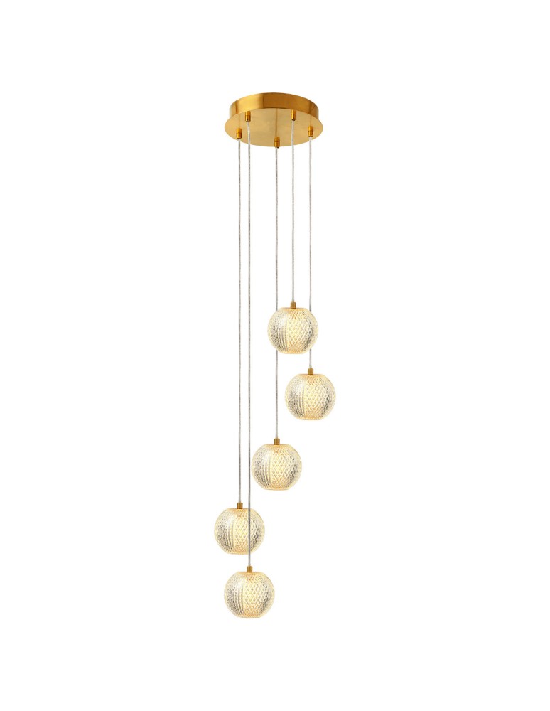 Light Prestige Lampa wisząca Diamond 5 5xLED CCT złota LP-2202/5P GD