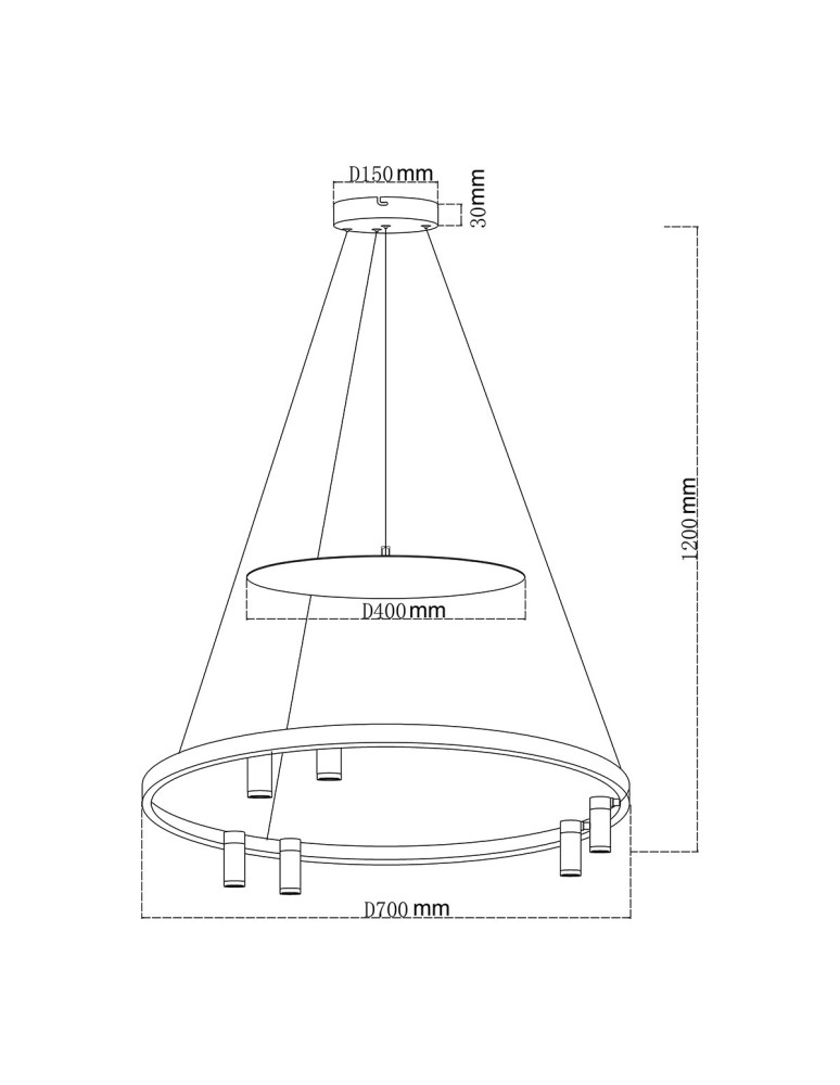 Light Prestige Lampa wisząca Almeria 6xLED czarna LP-907/1P BK Light Prestige Lampa wisząca Almeria 6xLED czarna LP-907/1P BK