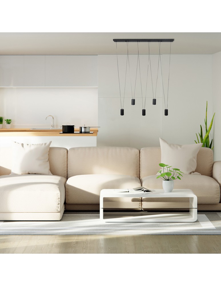 Light Prestige Lampa wisząca Toledo 5xGU10 czarna LP-432/5P BK Light Prestige Lampa wisząca Toledo 5xGU10 czarna LP-432/5P BK