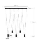 Light Prestige Lampa wisząca Toledo 5xGU10 czarna LP-432/5P BK Light Prestige Lampa wisząca Toledo 5xGU10 czarna LP-432/5P BK