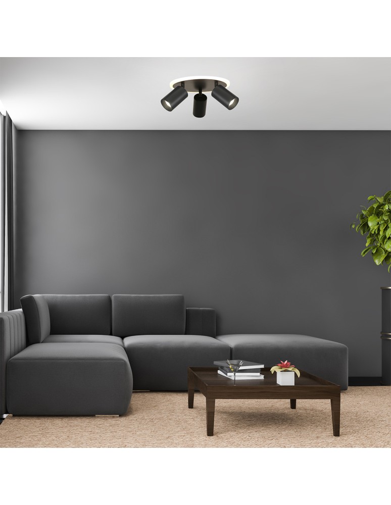 Light Prestige Plafon Parma 3xGU10 + 1xLED CCT czarna LP-0612/3C Round BK Light Prestige Plafon Parma 3xGU10 + 1xLED CCT czarna LP-0612/3C Round BK