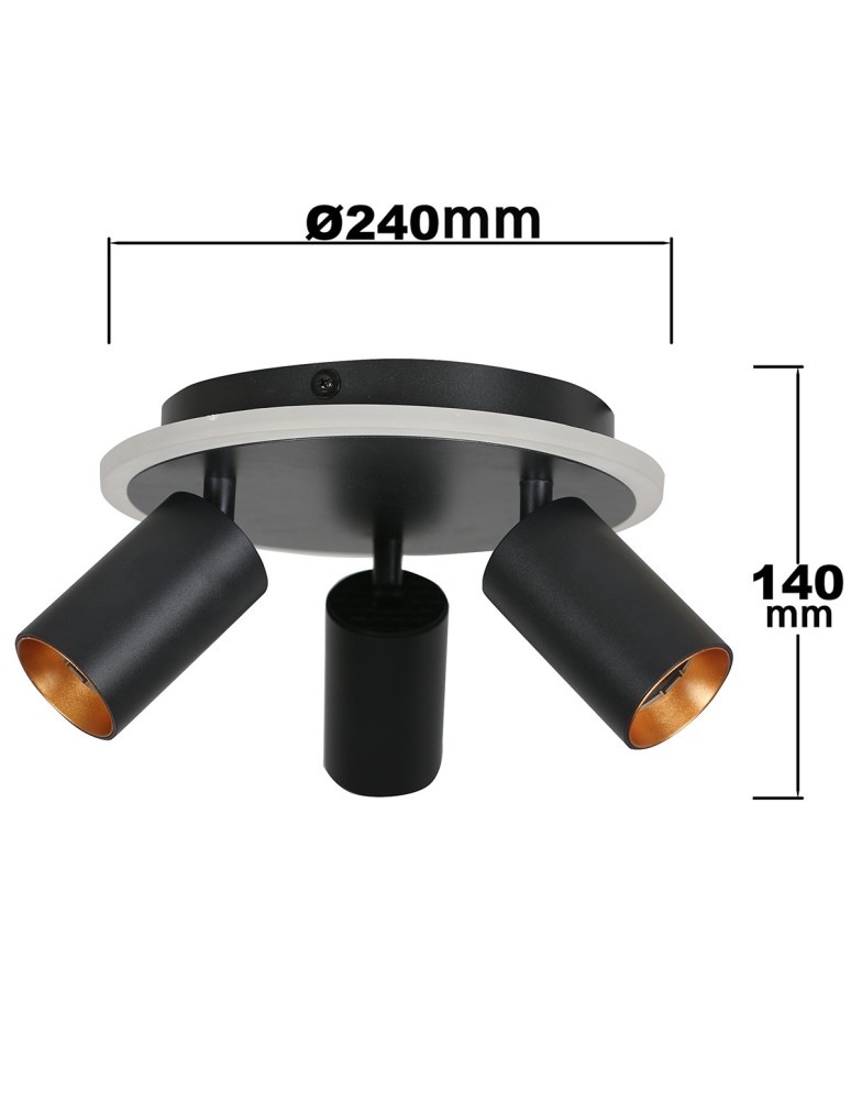 Light Prestige Plafon Parma 3xGU10 + 1xLED CCT czarna LP-0612/3C Round BK Light Prestige Plafon Parma 3xGU10 + 1xLED CCT czarna LP-0612/3C Round BK