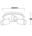 Light Prestige Plafon Parma 3xGU10 + 1xLED CCT czarna LP-0612/3C Round BK Light Prestige Plafon Parma 3xGU10 + 1xLED CCT czarna LP-0612/3C Round BK