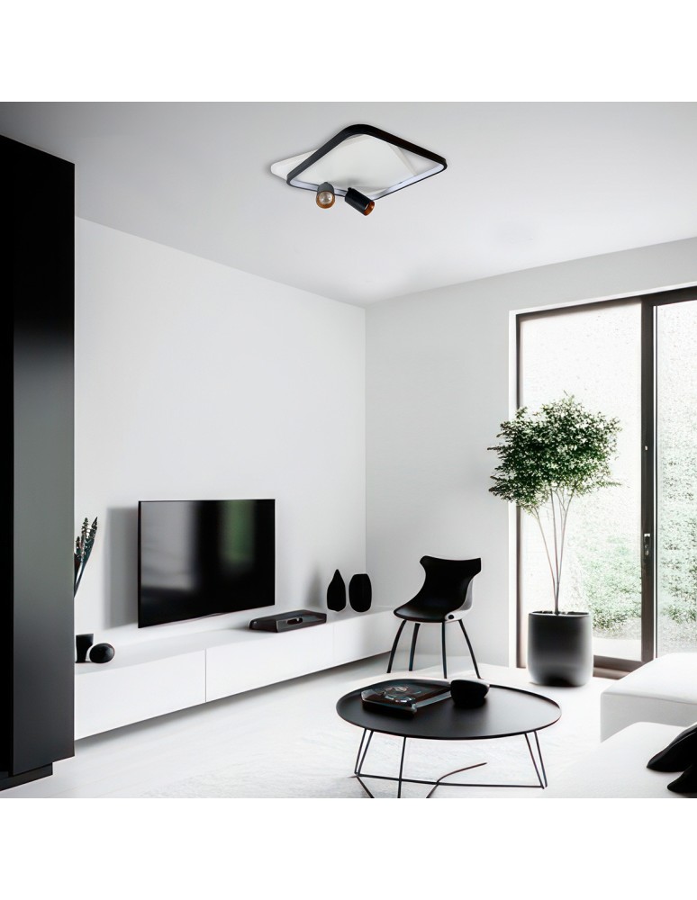 Light Prestige Plafon Parma 2 2xGU10 + 1xLED CCT kwadrat czarny LP-0612/2C Square BK Light Prestige Plafon Parma 2 2xGU10 + 1xLED CCT kwadrat czarny LP-0612/2C Square BK