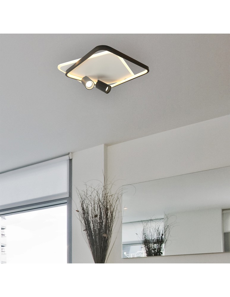 Light Prestige Plafon Parma 2 2xGU10 + 1xLED CCT kwadrat czarny LP-0612/2C Square BK Light Prestige Plafon Parma 2 2xGU10 + 1xLED CCT kwadrat czarny LP-0612/2C Square BK
