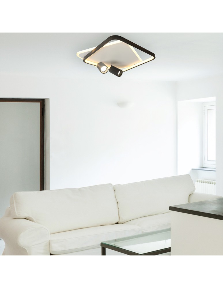 Light Prestige Plafon Parma 2 2xGU10 + 1xLED CCT kwadrat czarny LP-0612/2C Square BK Light Prestige Plafon Parma 2 2xGU10 + 1xLED CCT kwadrat czarny LP-0612/2C Square BK