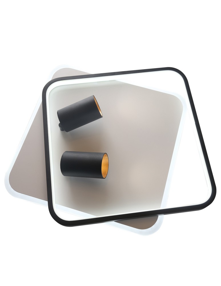 Light Prestige Plafon Parma 2 2xGU10 + 1xLED CCT kwadrat czarny LP-0612/2C Square BK Light Prestige Plafon Parma 2 2xGU10 + 1xLED CCT kwadrat czarny LP-0612/2C Square BK