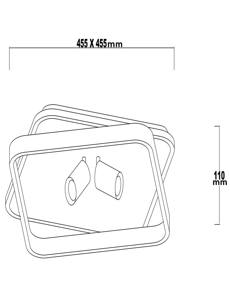 Light Prestige Plafon Parma 2 2xGU10 + 1xLED CCT kwadrat czarny LP-0612/2C Square BK Light Prestige Plafon Parma 2 2xGU10 + 1xLED CCT kwadrat czarny LP-0612/2C Square BK